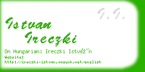 istvan ireczki business card